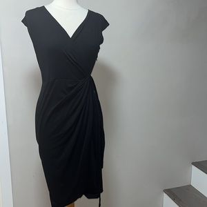 NWT black cotton wrap dress